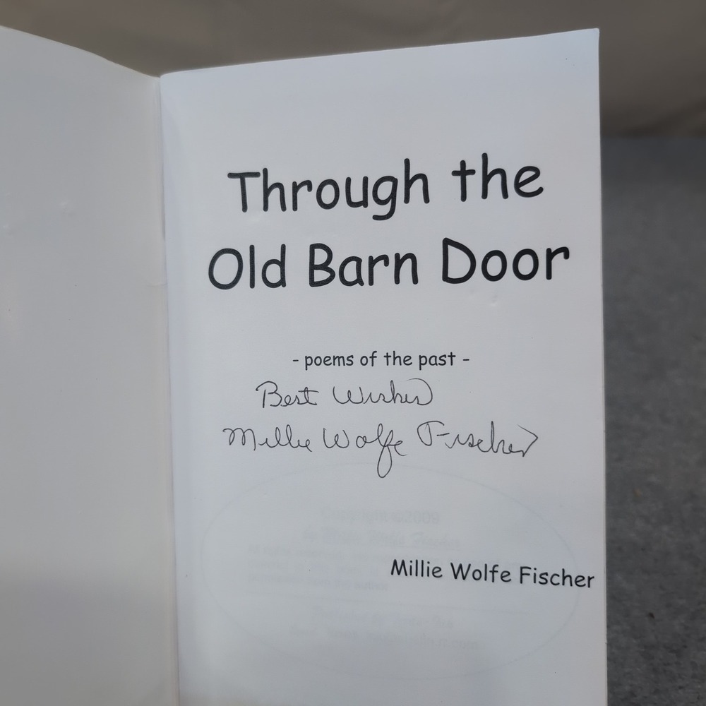 Through the Old Barn Door Millie Wolfe Fischer Signed Poetry Book Cataloochee NC - Picture 2 of 4